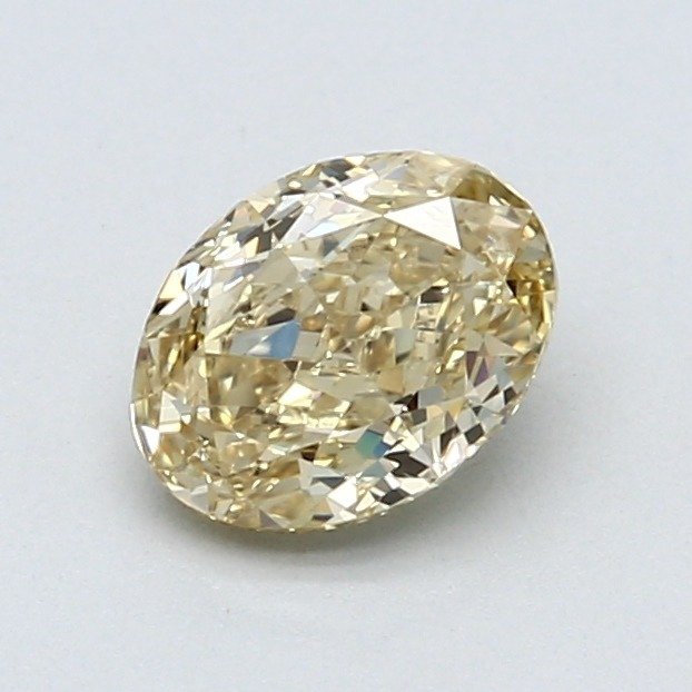 1 pcs Diamant  (Naturfarvet)  - 1.01 ct - Oval - Fancy Brunlig Gul - SI1 - Gemological Institute of America (GIA)