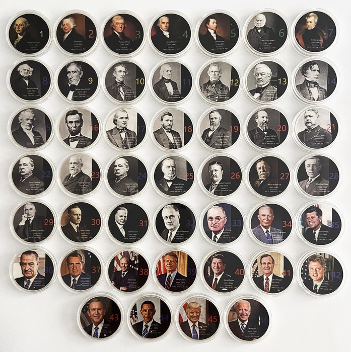 Förenta staterna. Medal All 46 US Presidents  (Ingen mindstepris)