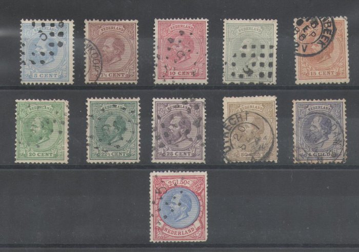 Holland 1872/1888 - Kong Vilhelm III - NVPH 19/29