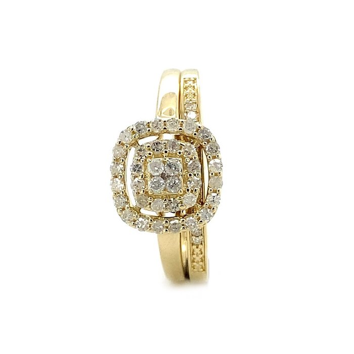 Ingen mindstepris - Ring - 14 karat Gulguld -  0.37ct. tw. Diamant (Natur)