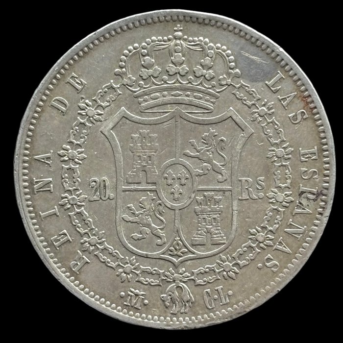 Spanien. Isabel II (1833-1868). 20 Reales - 1850 CL - Madrid - Escasa - (R683)