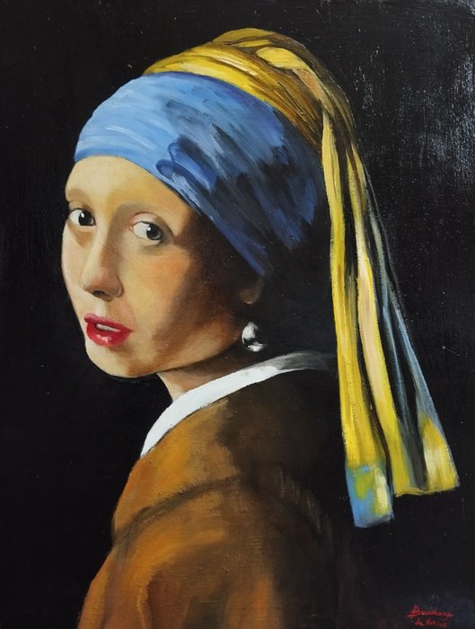 Franco Bencivenga (1953), after Vermeer - Ragazza con turbante