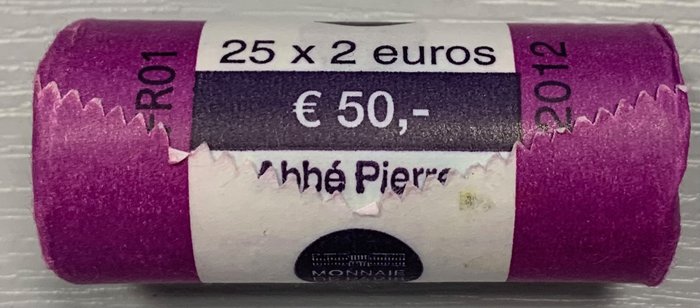 Frankrig 2 Euro 2012 "Abbé Pierre" (25 monnaies) en rouleau)  (Ingen mindstepris)