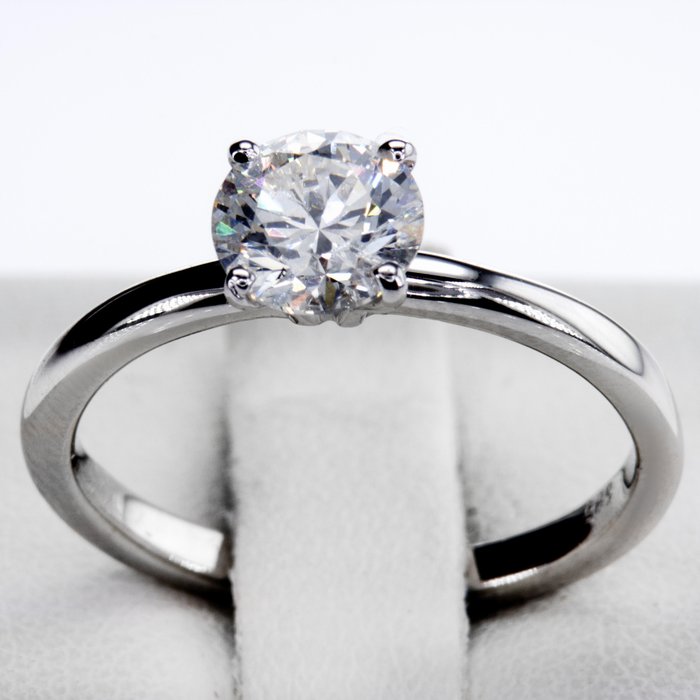 Ingen mindstepris - Forlovelsesring - 14 karat Hvidguld -  1.06ct. tw. Diamant (Natur)