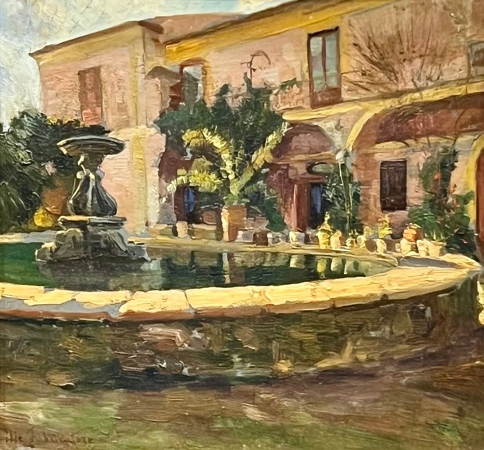 Nicola Fabbricatore (1888-1962) - Scorcio di Villa Nobiliare