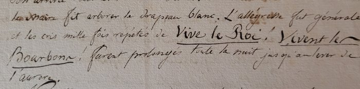 [Fin du Premier Empire] Réintégration du Drapeau Blanc en la Ville d'Herisson - Lettre autographe signée - 1815