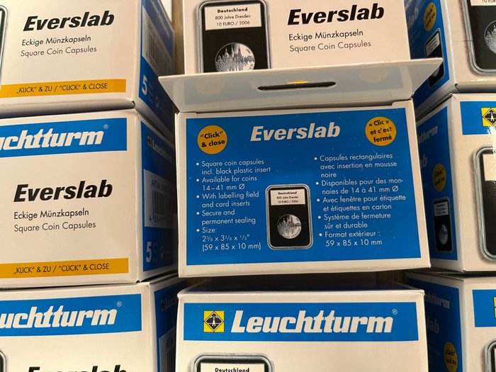 Tilbehør. Leuchtturm - 200 muntcapsules EVERSLAB maat 19 - 39 - 40 - 41 mm  (Ingen mindstepris)