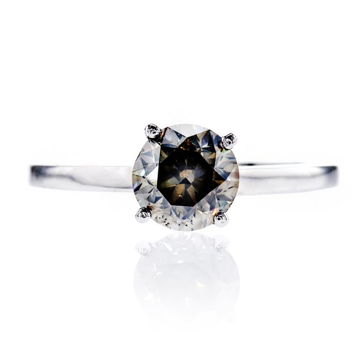 Ingen mindstepris - Forlovelsesring - 14 karat Hvidguld -  1.56ct. tw. Diamant (Naturfarvet)