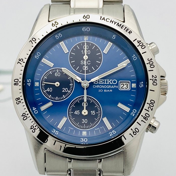 Seiko - Seiko Chronograph Blue Dial Tachymeter 100m. - Ingen mindstepris - Mænd - 2011-nu