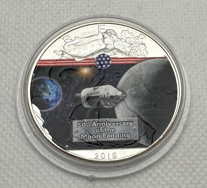 Förenta staterna. 1 Dollar 2019 Moon Landing - 50th Anniversary, 1 Oz (.999)  (Ingen mindstepris)