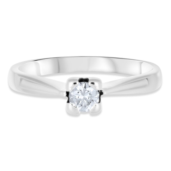 Ring - 18 kraat Hvidguld -  0.20ct. tw. Diamant (Natur)