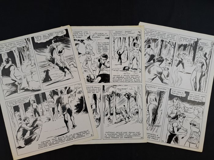 Fantoni, Mario - 4 Original page - Il Fantasma del Laghetto di Cristalli - 1951