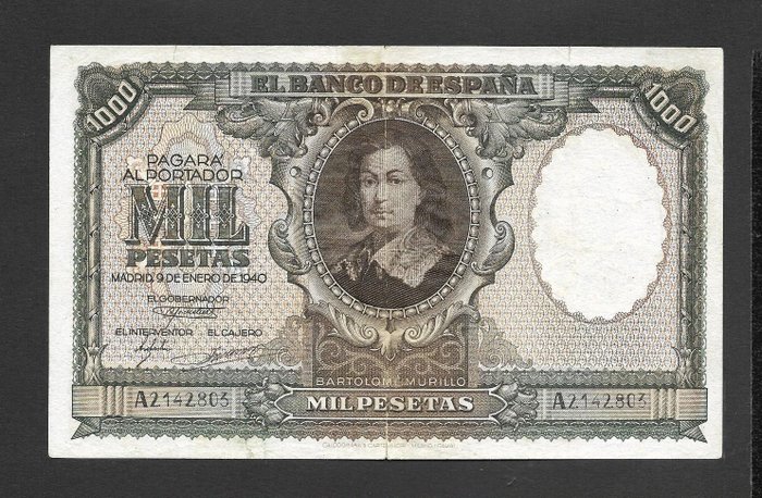 Spanien. - 2x 1000 Pesetas - 1940-1957-