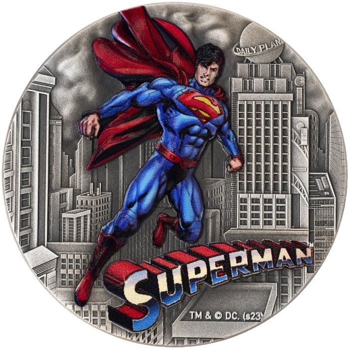 Niue. 5 Dollars 2023 DC Comics(TM) Superman(TM) - Antique Finish, 2 Oz (.999)