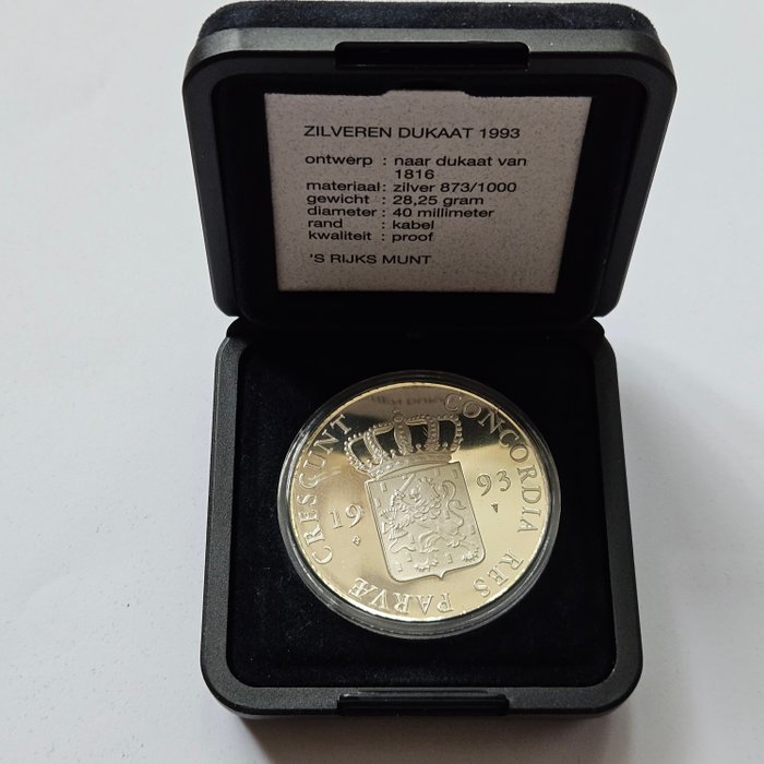 Holland. Zilveren Dukaat 1993 Proof  (Ingen mindstepris)