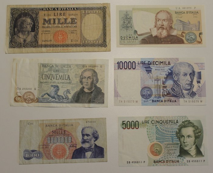 Italien. - 47 Banknotes - mini assegni - various dates  (Ingen mindstepris)