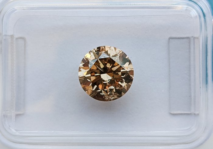 Ingen mindstepris - 1 pcs Diamant  (Naturfarvet)  - 161 ct - Rund - Fancy Brun - I1 - International Gemological Institute (IGI)