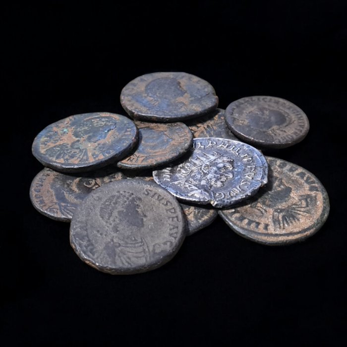 Romarriket Lot of 10 Roman coins different emperors and mints  (Ingen mindstepris)