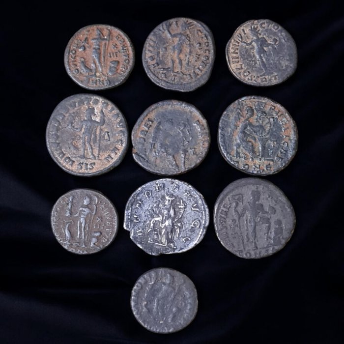 Romarriket Lot of 10 Roman coins different emperors and mints  (Ingen mindstepris)