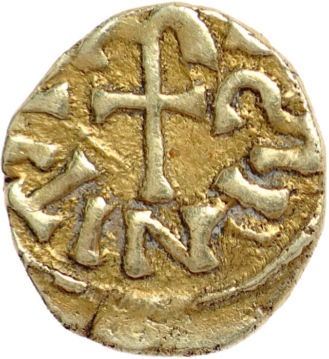 Merovingerdynasti. anonymous. Triens struck at Parisis or Neustria (La Neustrie) - 7th century A.D. - EXTREMELY RARE