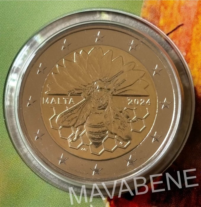 Malta. 2 Euro 2024 "Honey Bee" + "Cittadella" (2 monete)  (Ingen mindstepris)