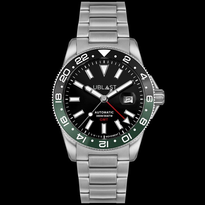 Ublast - Royal GMT Professional 30 ATM - UBRG44BGN - Automatic Swiss MOVT - Mænd - Ny