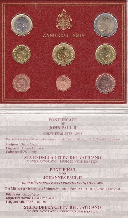 Vatikanstaten. Year Set (FDC) 2004  (Ingen mindstepris)