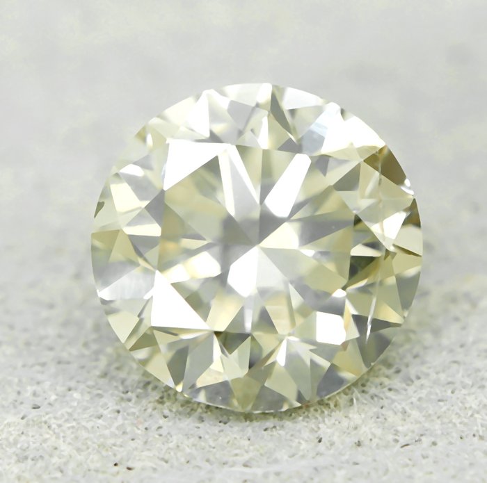 Ingen mindstepris - 1 pcs Diamant  (Naturfarvet)  - 052 ct - Light Grålig Gul - I1 - Gem Report Antwerp (GRA)