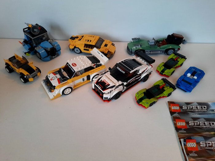 Lego - 76897+76896+4939+2x30434+30343+diverse - Nissan GT-R NISMO +1985 Audi Sport Quattro S1 +Coole auto's+2xAston Martin Valkyrie AMR Pro+ diverse