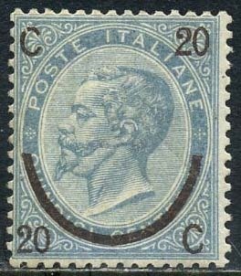 Italien Kongerige 1865 - Ferro di Cavallo 15 c, del primo tipo, - Sassone N. 23