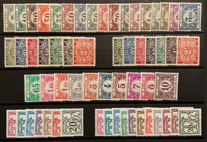 Belgien 1919/1966 - Frimærker - Frimærker og serier med yderligere typer og papirtyper - TX26-...