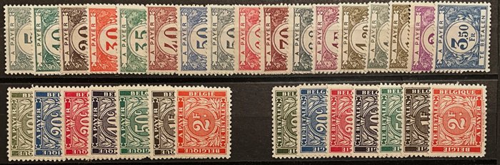 Belgien 1919/1966 - Frimærker - Frimærker og serier med yderligere typer og papirtyper - TX26-...