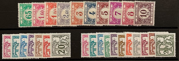 Belgien 1919/1966 - Frimærker - Frimærker og serier med yderligere typer og papirtyper - TX26-...