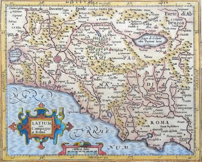 Europa - Italien / Rom / Lazio; Hondius / Mercator - Latium Campagna di Roma - 1601-1620