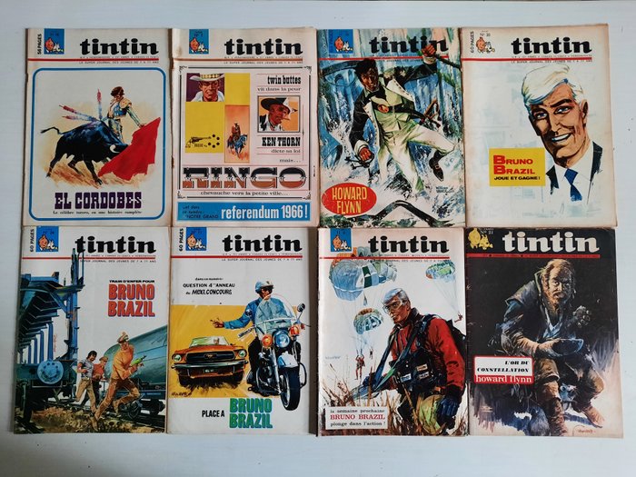 William Vance - Journal Tintin - 33 magazines + 2 posters - 34 magasiner - Første belgiske udgave - 1963/1987