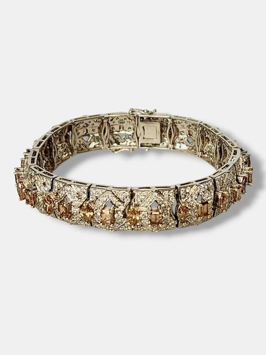 Armbånd - 18 kraat Hvidguld Lækkert 18K hvidguld  diamantarmbånd 48 karat diamanter 45 gram Diamant (Natur)