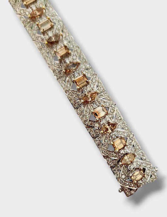 Armbånd - 18 kraat Hvidguld Lækkert 18K hvidguld  diamantarmbånd 48 karat diamanter 45 gram Diamant (Natur)