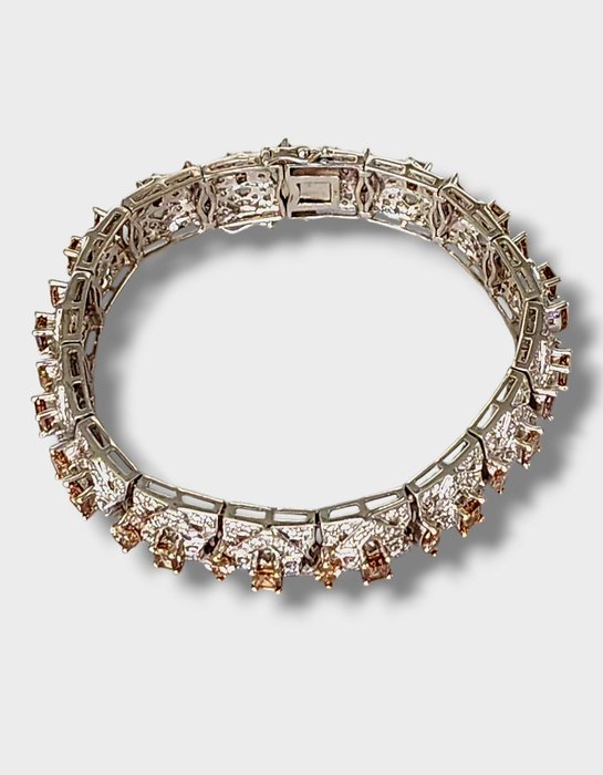 Armbånd - 18 kraat Hvidguld Lækkert 18K hvidguld  diamantarmbånd 48 karat diamanter 45 gram Diamant (Natur)