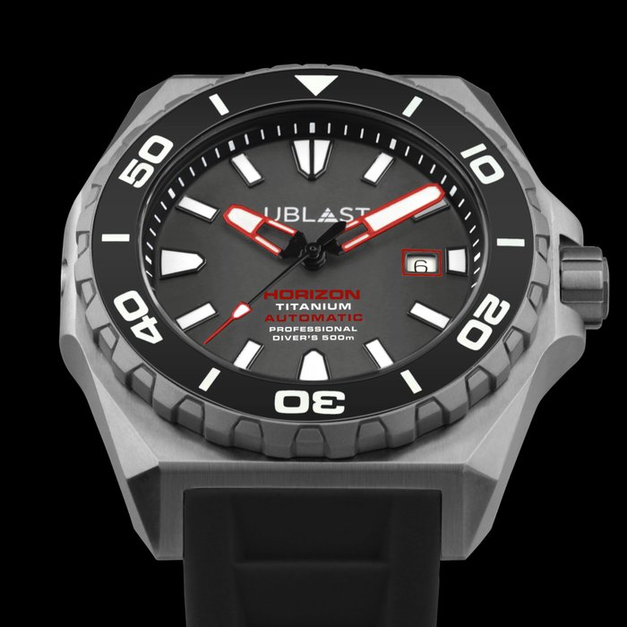 Ublast - Horizon Titanium - Professional Diver 500M - REF.UBHO45BK - Mænd - Ny