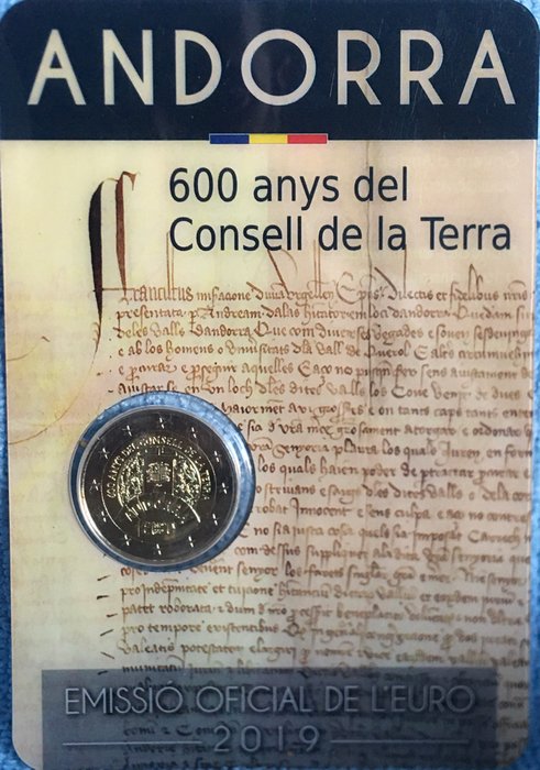 Andorra. 2 Euro 2019 "Conseil de la Terre"  (Ingen mindstepris)