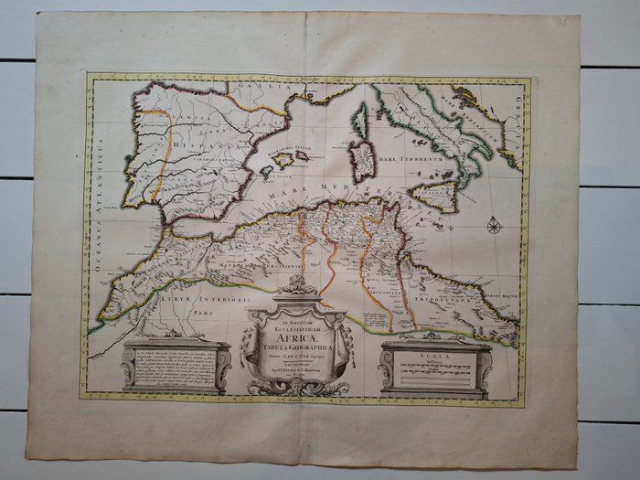 Afrika - Spanien, Italien og Afrika; Sanson d'Abbeville - Inleidinge tot de Geografie et. - 1721-1750