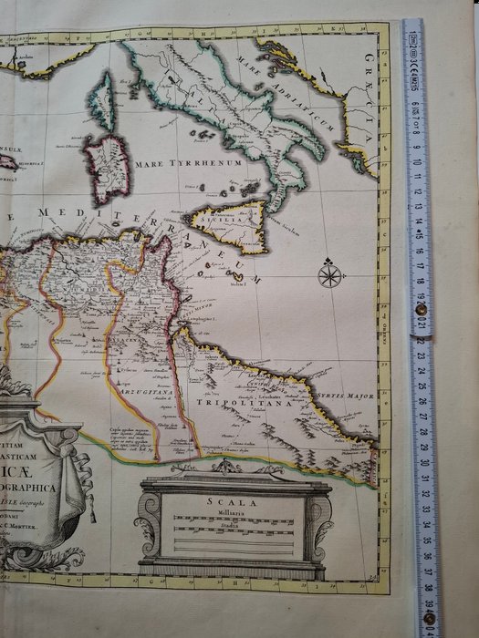 Afrika - Spanien, Italien og Afrika; Sanson d'Abbeville - Inleidinge tot de Geografie et. - 1721-1750