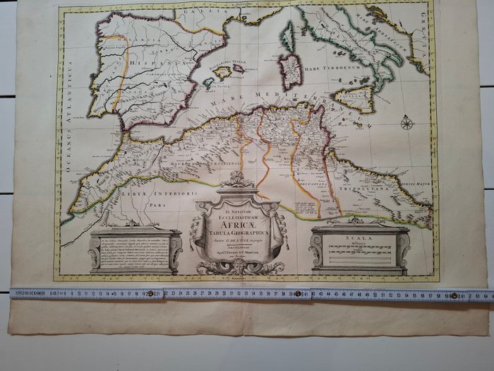 Afrika - Spanien, Italien og Afrika; Sanson d'Abbeville - Inleidinge tot de Geografie et. - 1721-1750