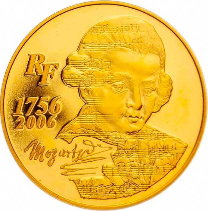 Frankrig. 10 Euro 2006 "Wolfgang Amadeus Mozart" Proof