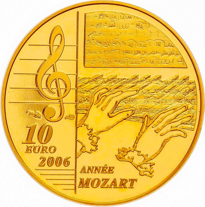 Frankrig. 10 Euro 2006 "Wolfgang Amadeus Mozart" Proof