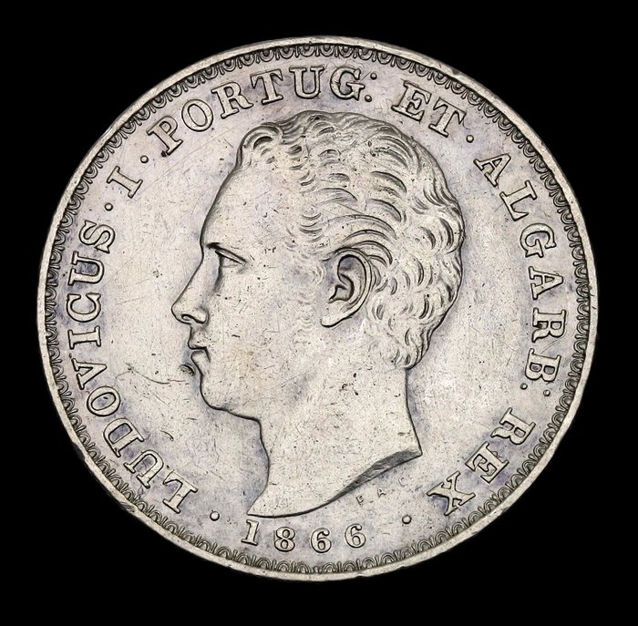 Portugal D Luís I (1861-1889) 500 Reis 1866 - Escassa  (Ingen mindstepris)