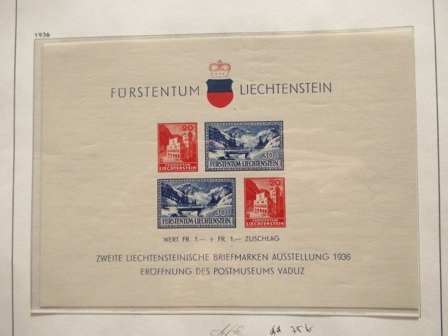 Liechtenstein 1936/1949 - Blokke, komplet samling - Yvert bloc n°2/8