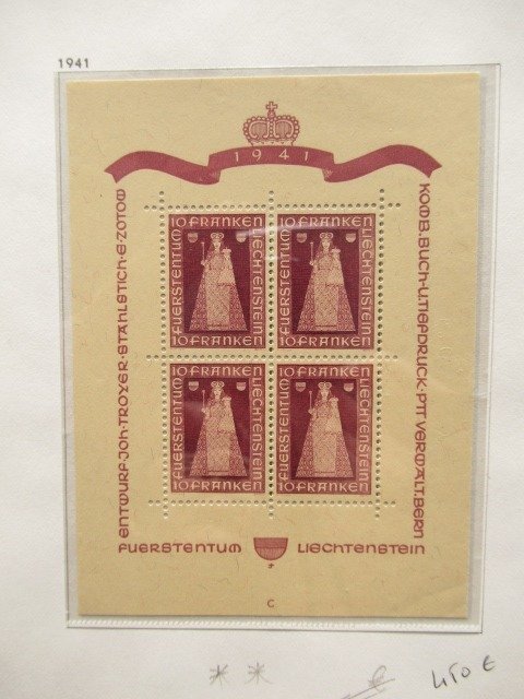 Liechtenstein 1936/1949 - Blokke, komplet samling - Yvert bloc n°2/8