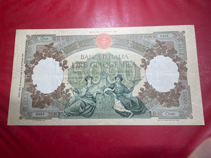 Italien. - 5.000 + 10.000 Lire 1947 - serial 888 - Gigante BI 65N, BI 73Q