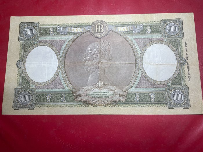 Italien. - 5.000 + 10.000 Lire 1947 - serial 888 - Gigante BI 65N, BI 73Q